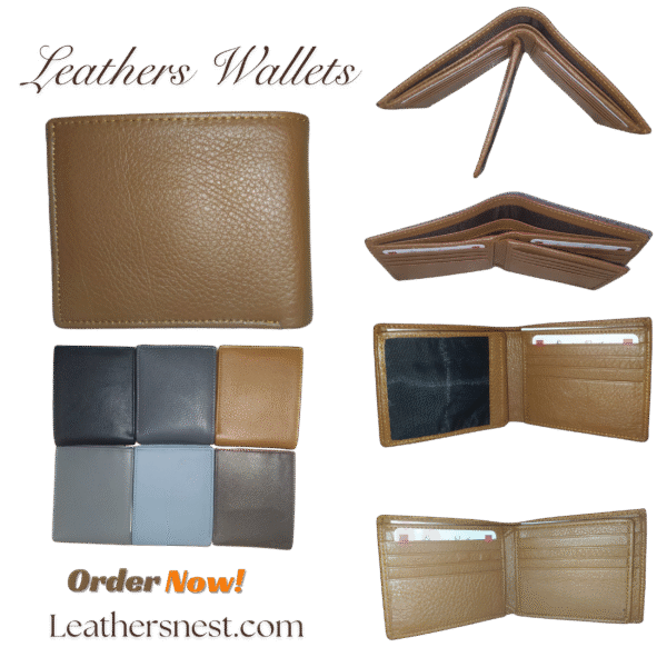Bi-Fold Center Flip Leather Wallet