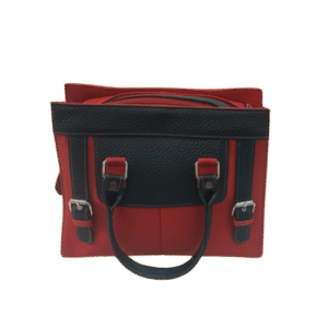 Red Black Ladies Handbag with Dual Zipper