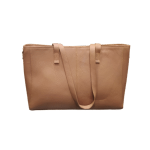 Tan Leather Tote Bag Front View
